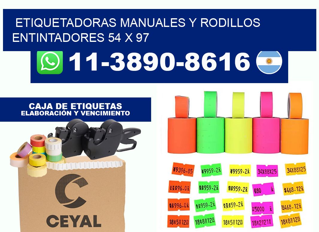 Etiquetadoras manuales y rodillos entintadores 54 x 97
