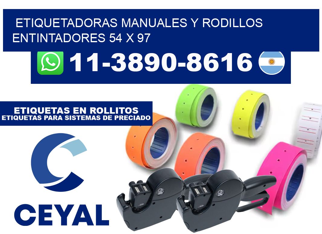 Etiquetadoras manuales y rodillos entintadores 54 x 97