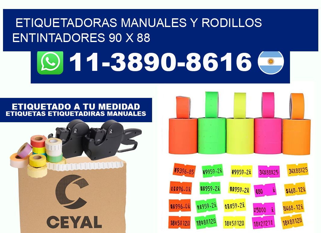 Etiquetadoras manuales y rodillos entintadores 90 x 88
