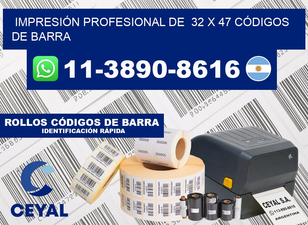 IMPRESIÓN PROFESIONAL DE  32 x 47 CÓDIGOS DE BARRA