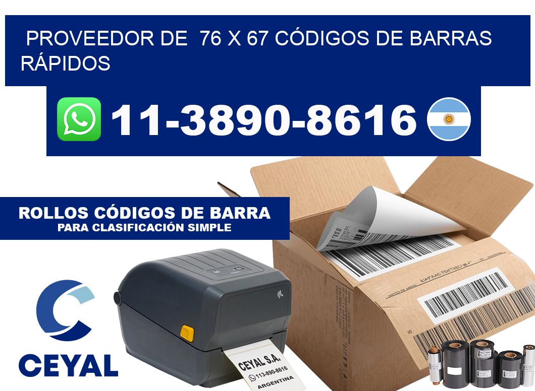 PROVEEDOR DE  76 x 67 CÓDIGOS DE BARRAS RÁPIDOS
