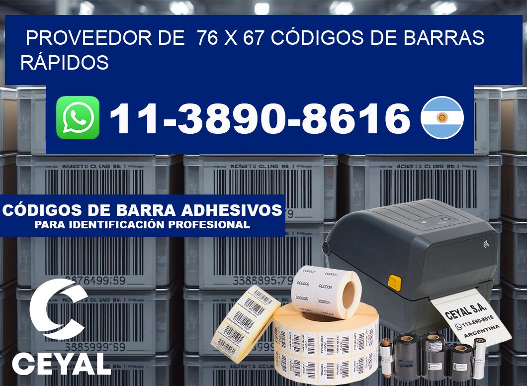 PROVEEDOR DE  76 x 67 CÓDIGOS DE BARRAS RÁPIDOS