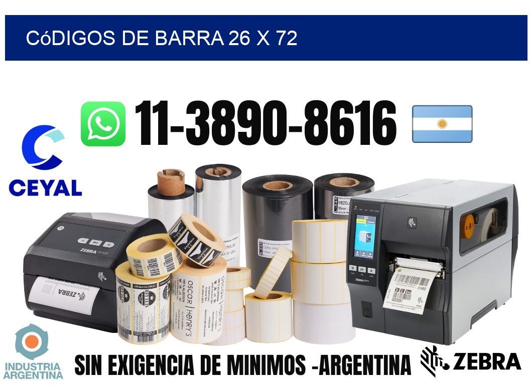 códigos de barra 26 x 72