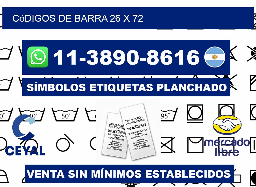 códigos de barra 26 x 72