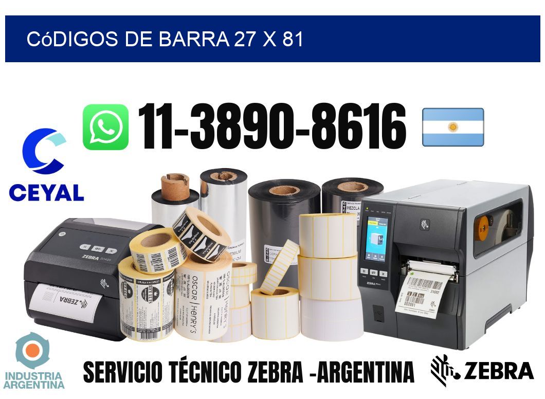códigos de barra 27 x 81