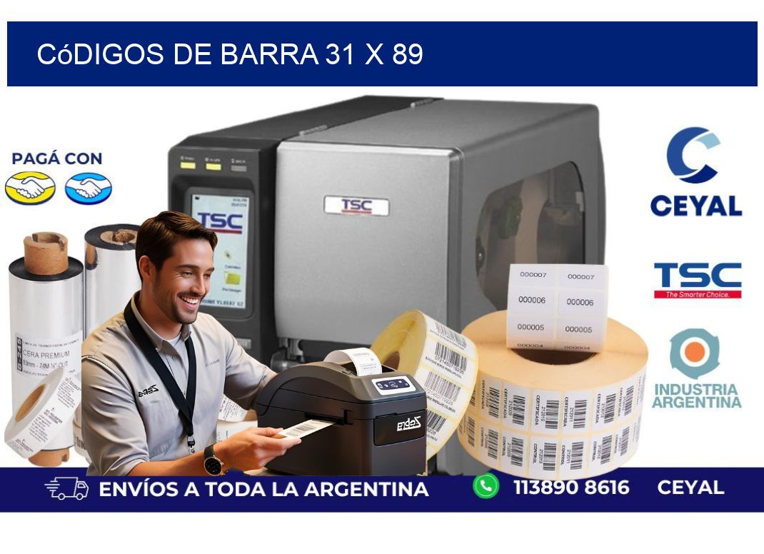 códigos de barra 31 x 89