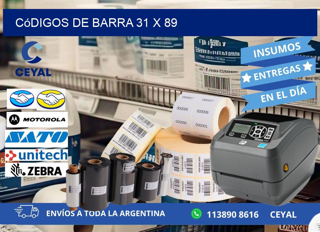 códigos de barra 31 x 89
