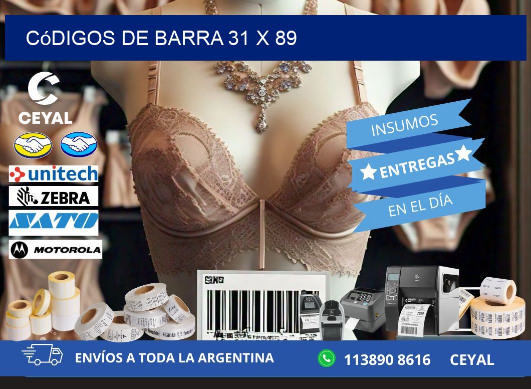 códigos de barra 31 x 89