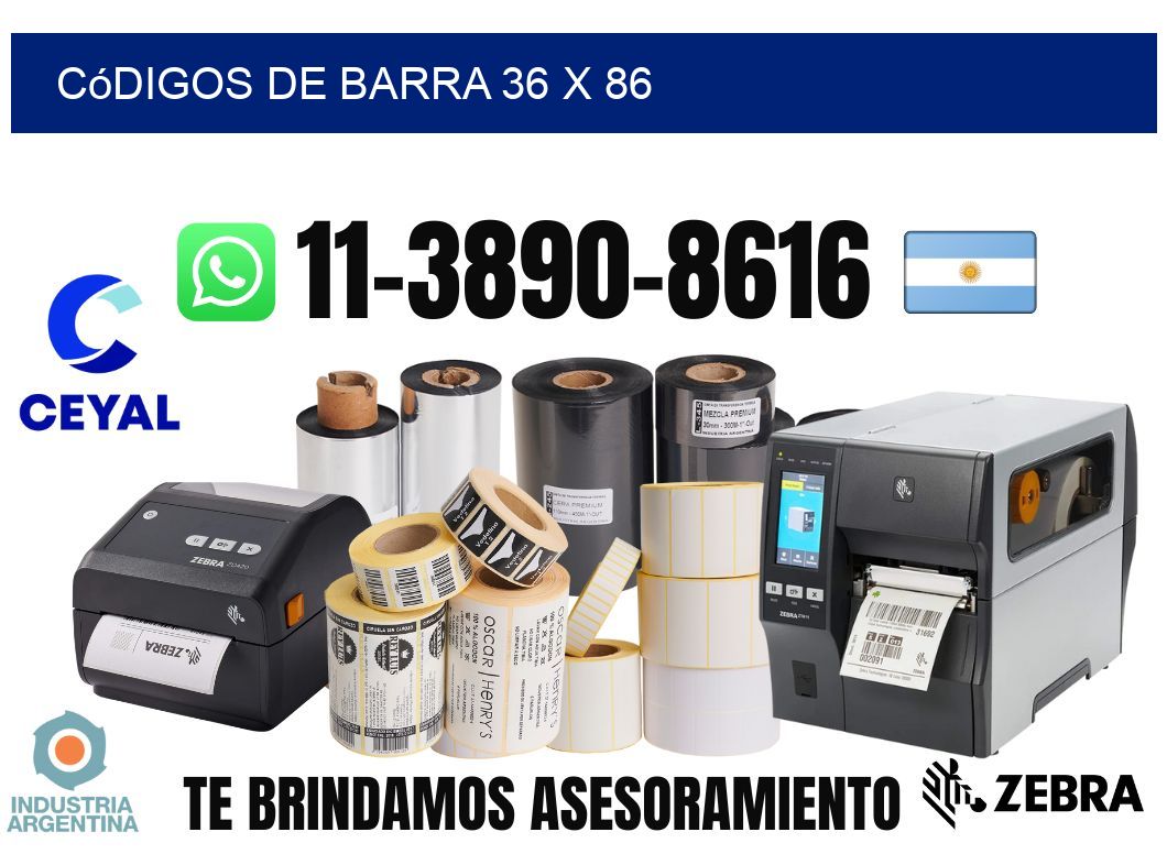 códigos de barra 36 x 86