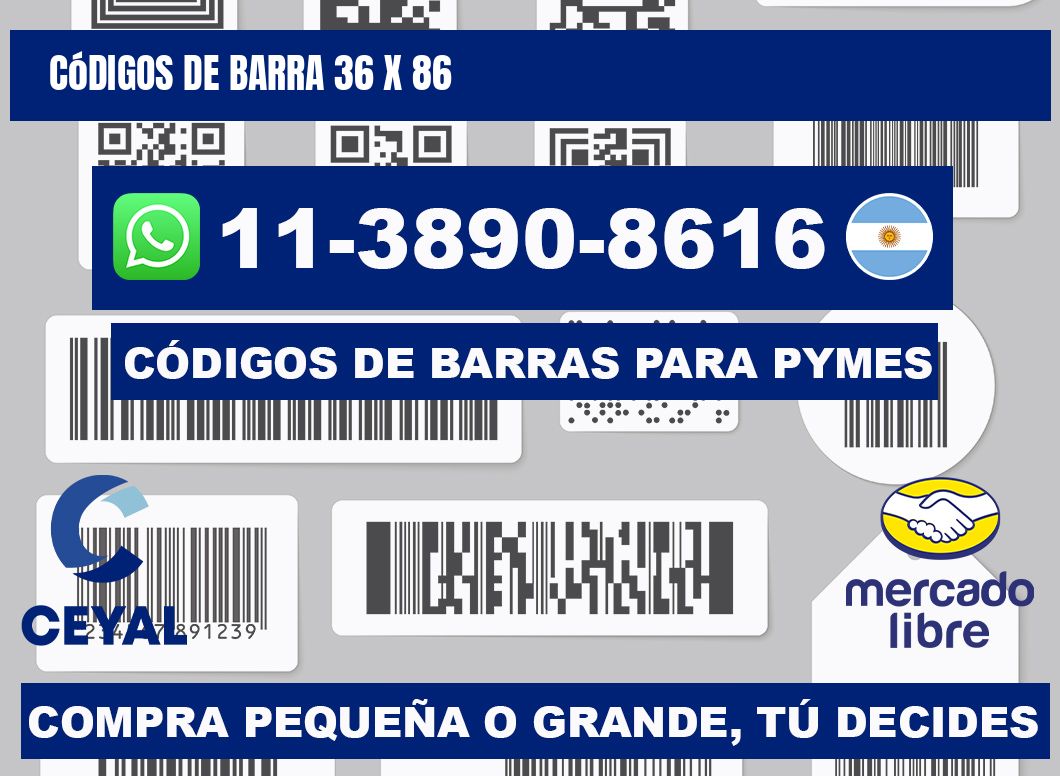 códigos de barra 36 x 86
