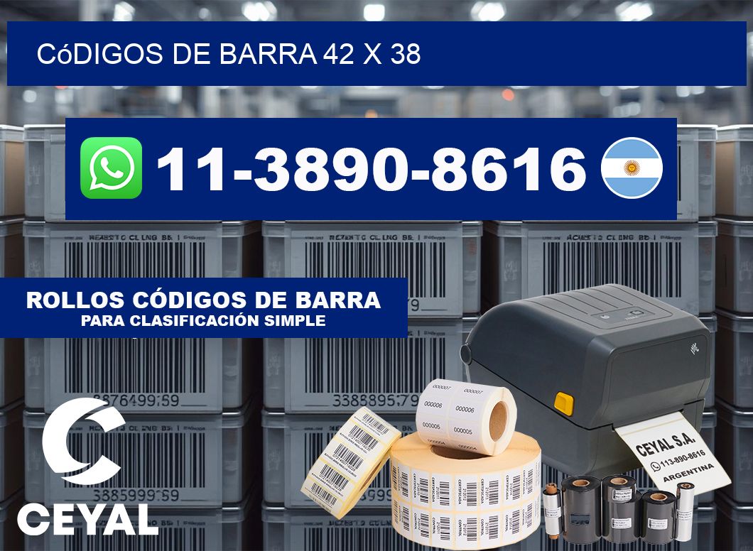 códigos de barra 42 x 38