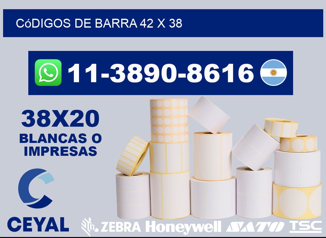 códigos de barra 42 x 38