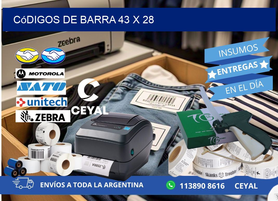códigos de barra 43 x 28