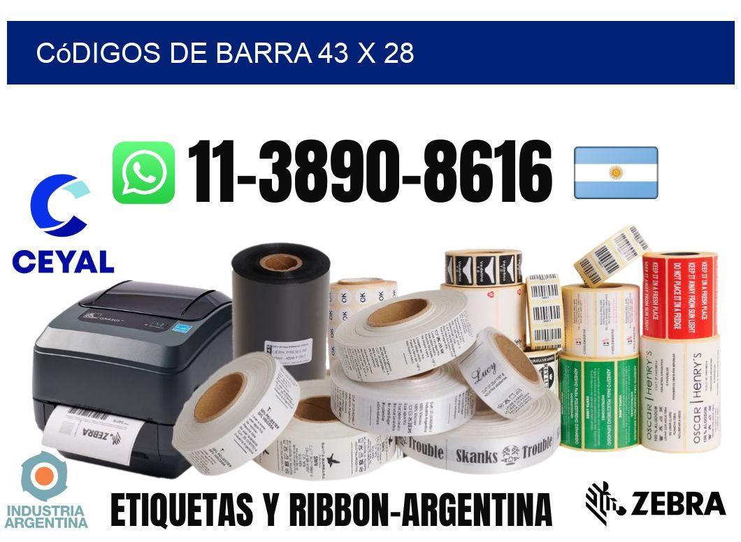 códigos de barra 43 x 28