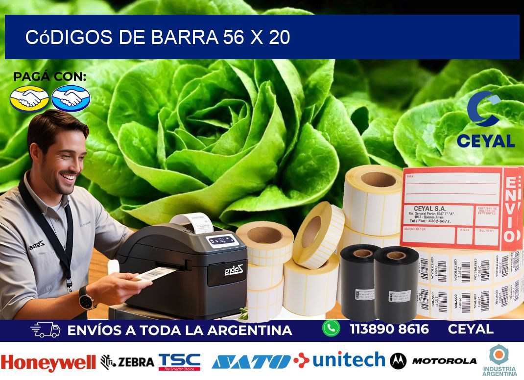 códigos de barra 56 x 20