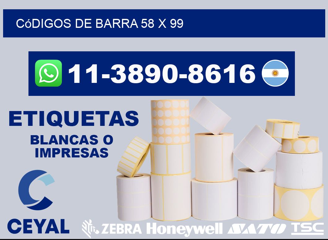 códigos de barra 58 x 99
