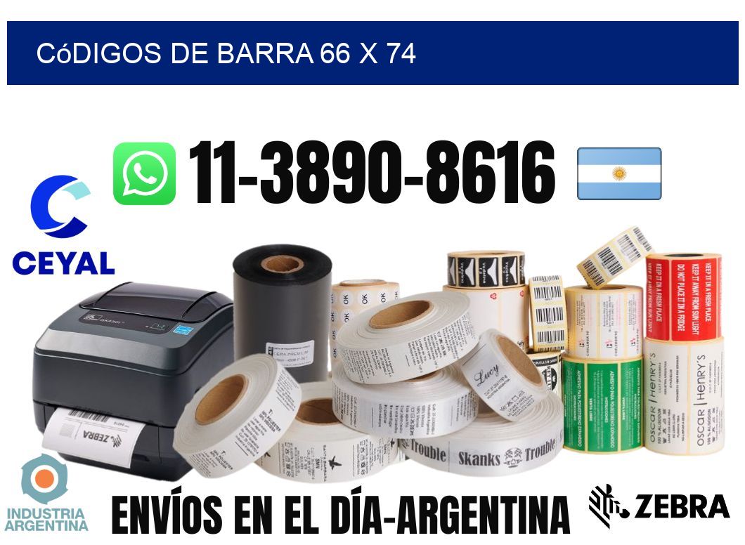 códigos de barra 66 x 74