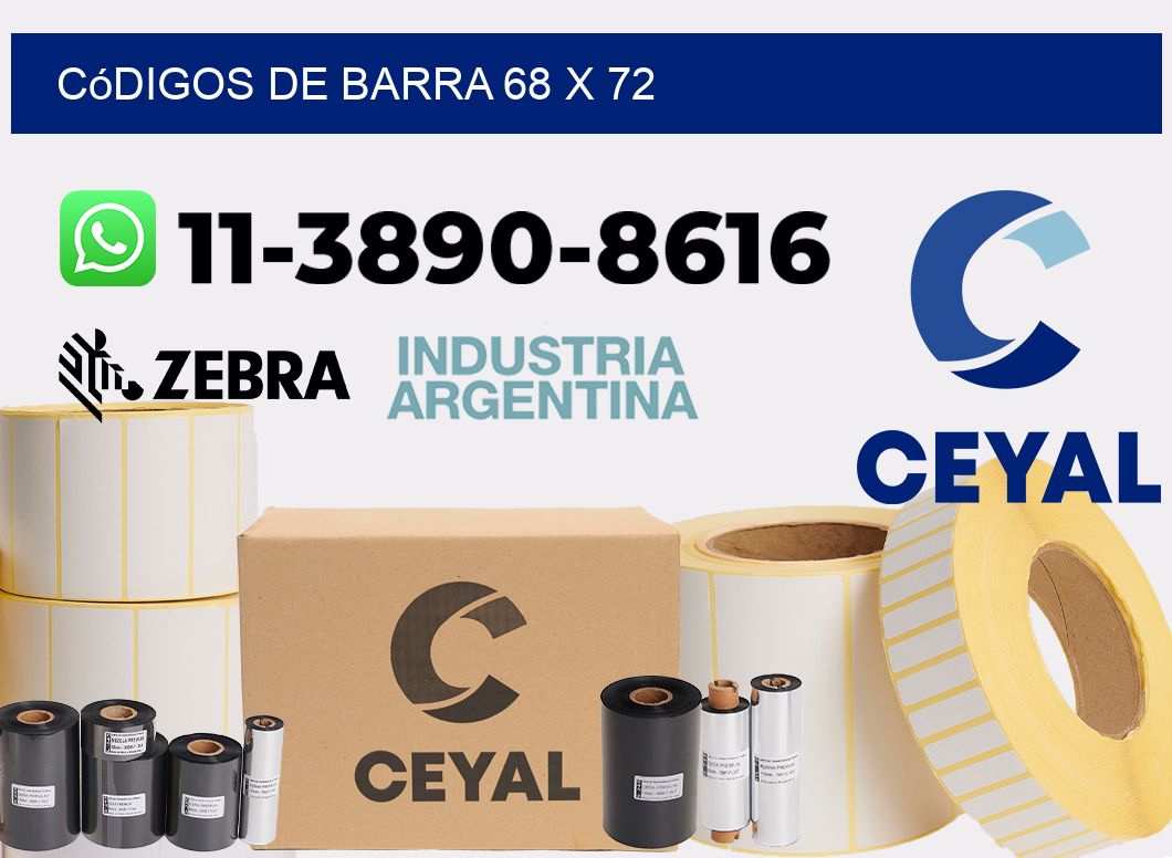 códigos de barra 68 x 72