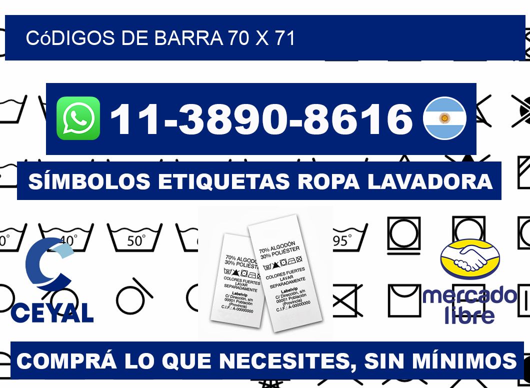 códigos de barra 70 x 71