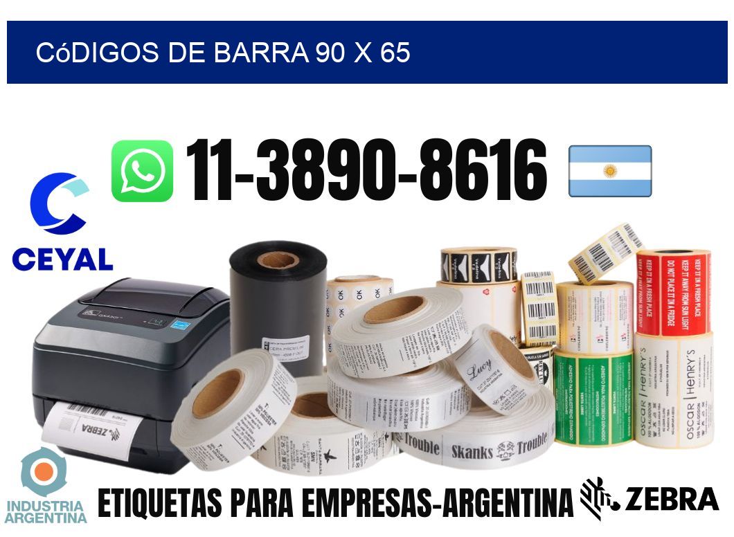 códigos de barra 90 x 65