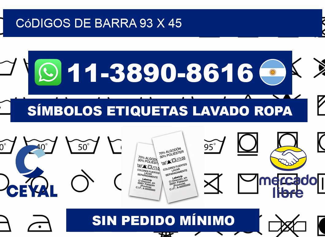 códigos de barra 93 x 45