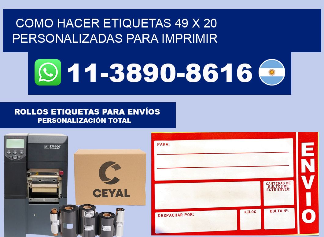 como hacer etiquetas 49 x 20 personalizadas para imprimir