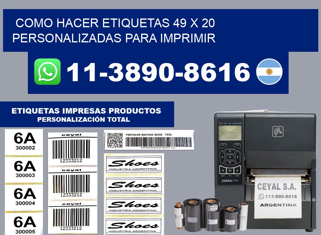 como hacer etiquetas 49 x 20 personalizadas para imprimir