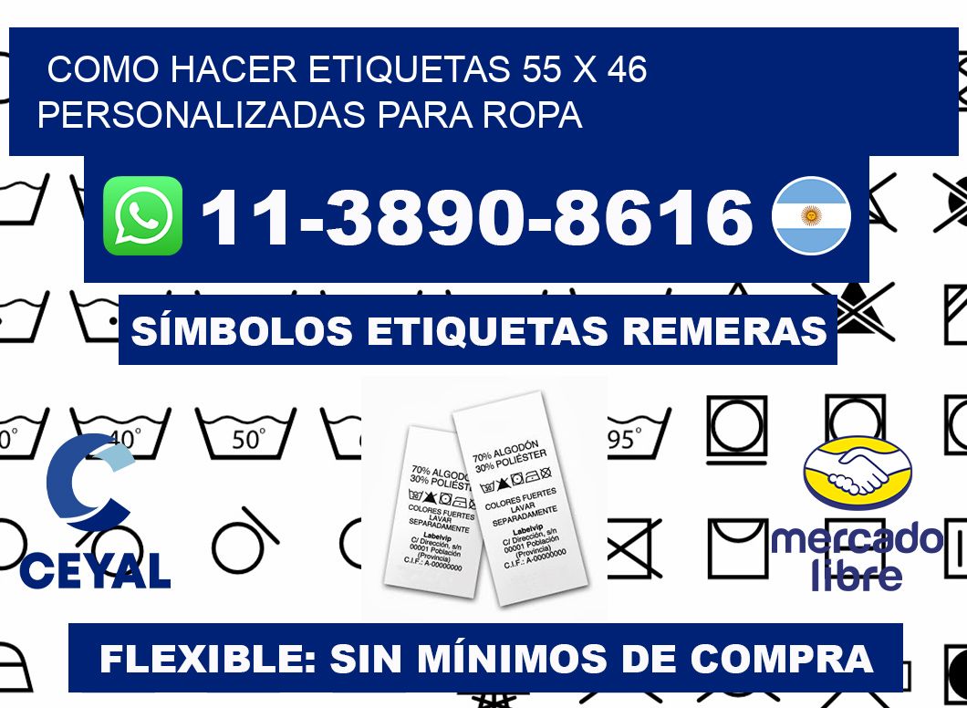 como hacer etiquetas 55 x 46 personalizadas para ropa