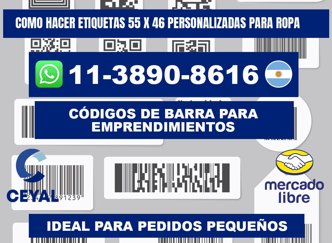 como hacer etiquetas 55 x 46 personalizadas para ropa