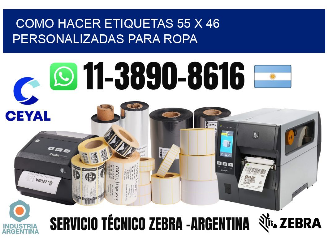 como hacer etiquetas 55 x 46 personalizadas para ropa