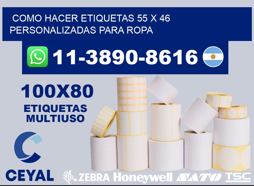 como hacer etiquetas 55 x 46 personalizadas para ropa