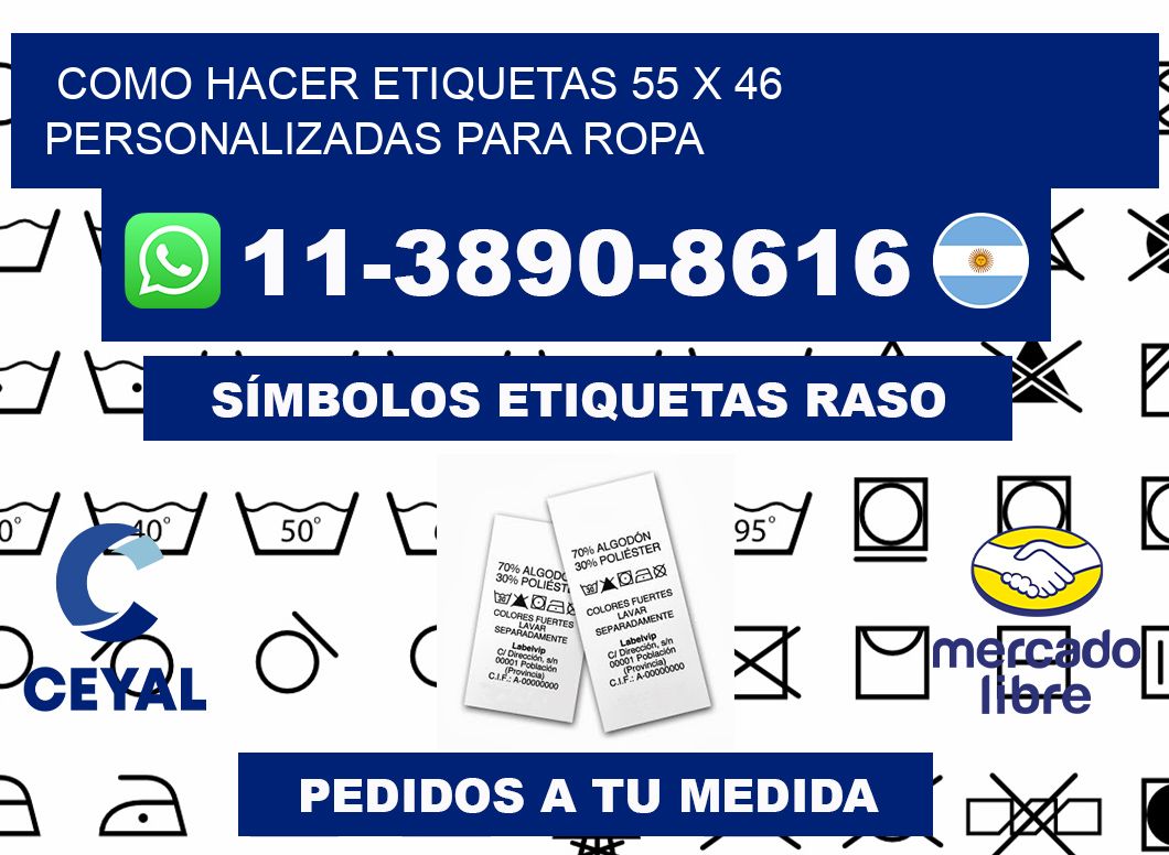como hacer etiquetas 55 x 46 personalizadas para ropa