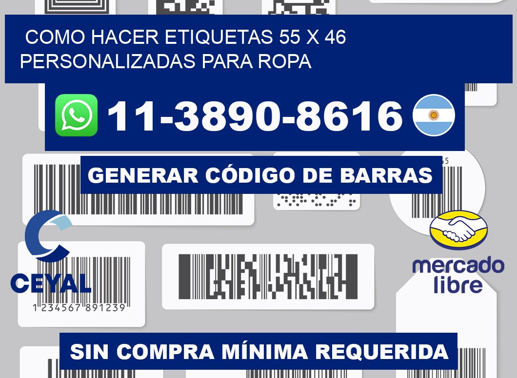 como hacer etiquetas 55 x 46 personalizadas para ropa