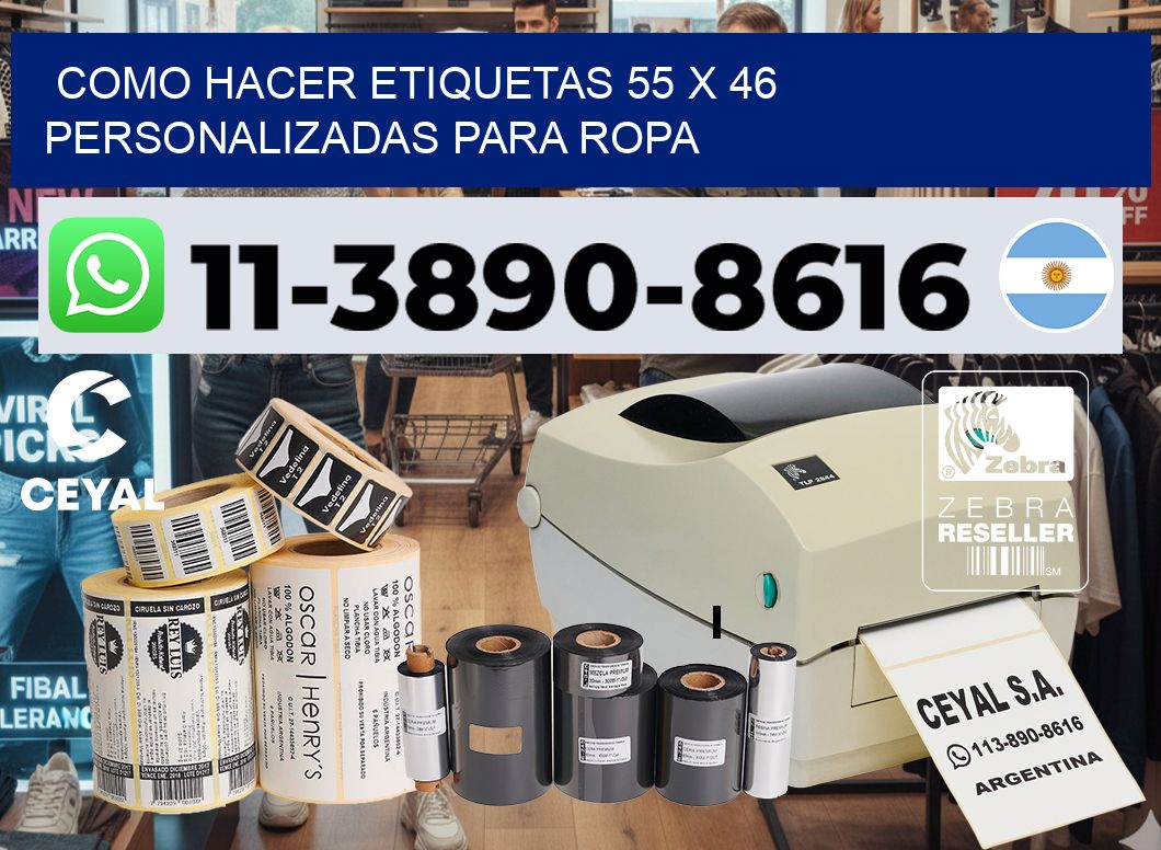 como hacer etiquetas 55 x 46 personalizadas para ropa