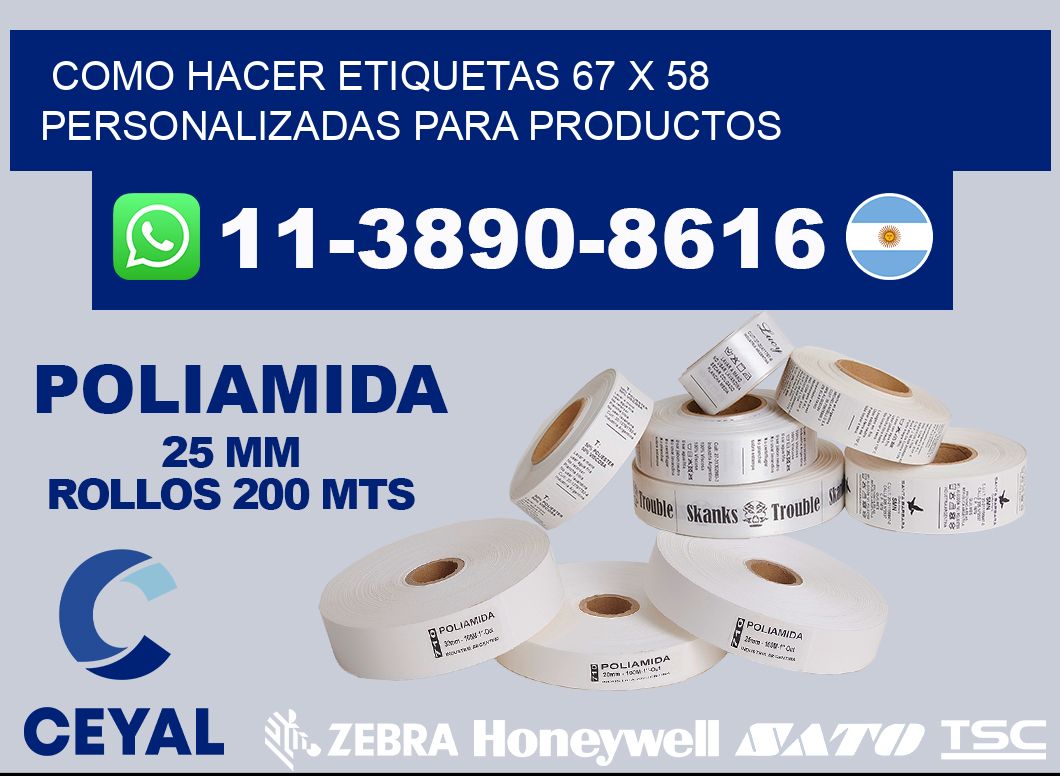 como hacer etiquetas 67 x 58 personalizadas para productos