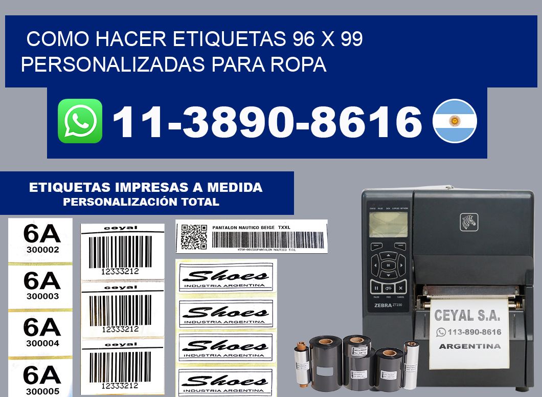 como hacer etiquetas 96 x 99 personalizadas para ropa