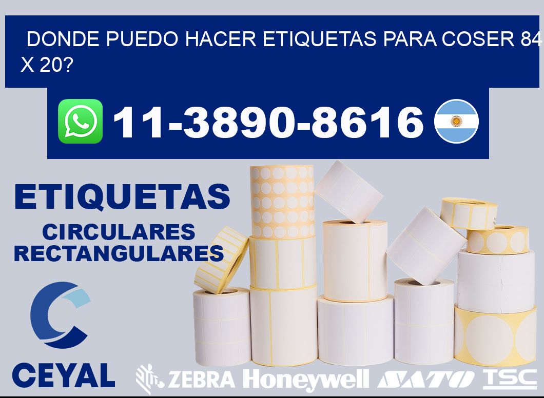 donde puedo hacer etiquetas para coser 84 x 20?