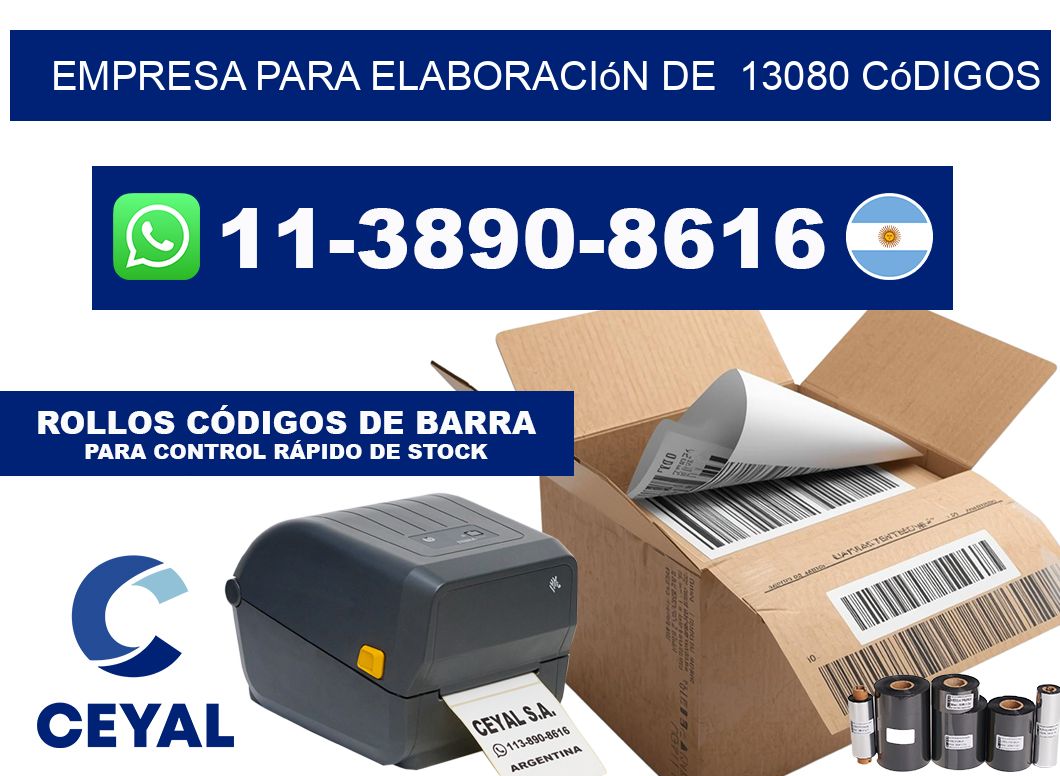 empresa para elaboración de  13080 códigos