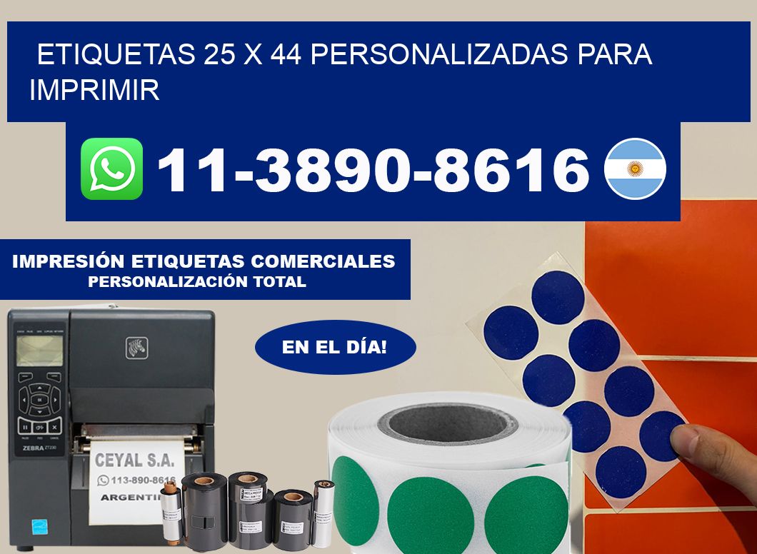 etiquetas 25 x 44 personalizadas para imprimir