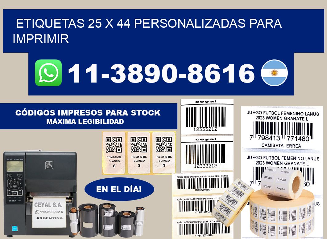 etiquetas 25 x 44 personalizadas para imprimir