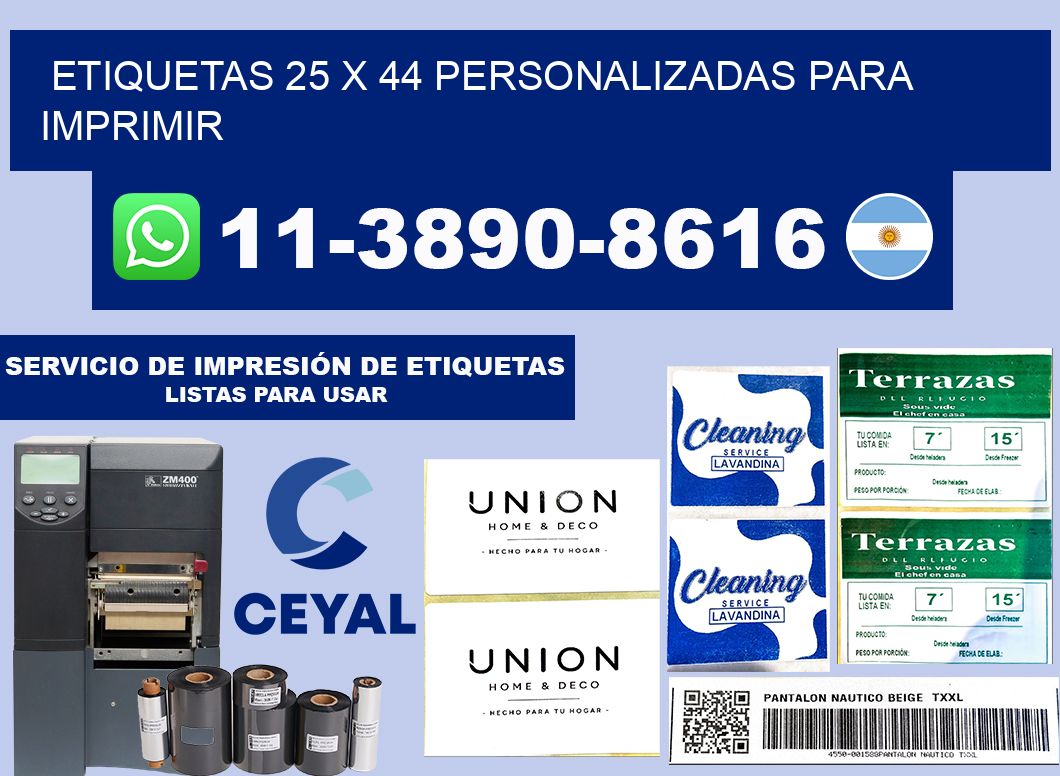 etiquetas 25 x 44 personalizadas para imprimir