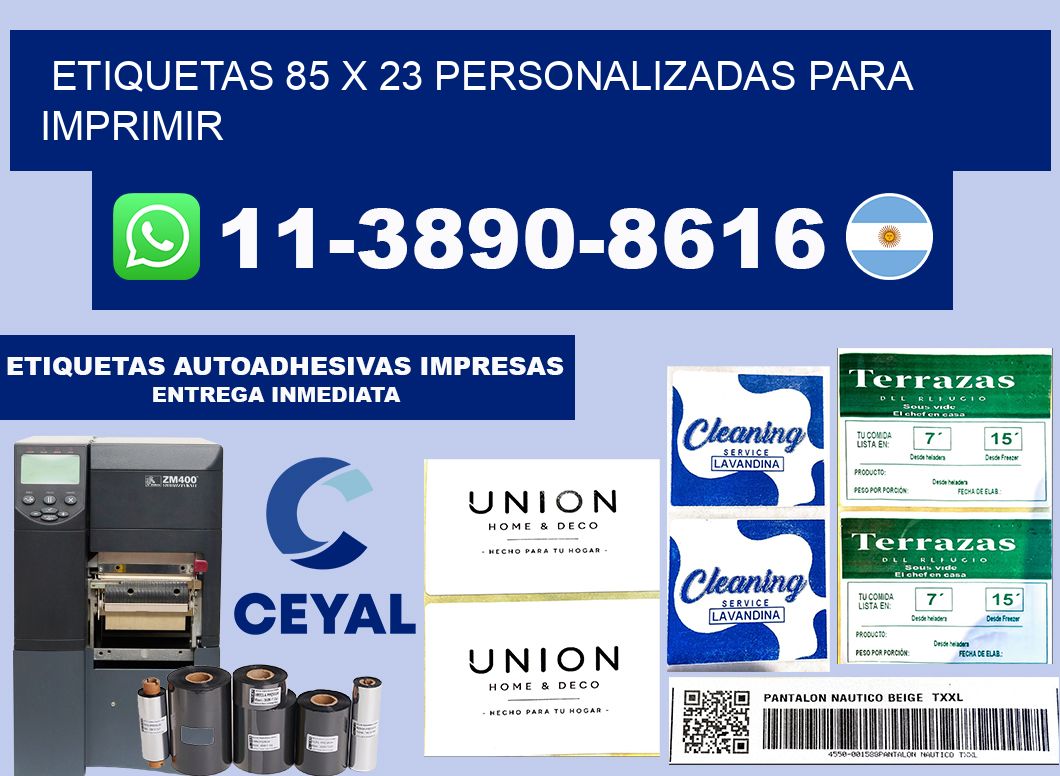 etiquetas 85 x 23 personalizadas para imprimir
