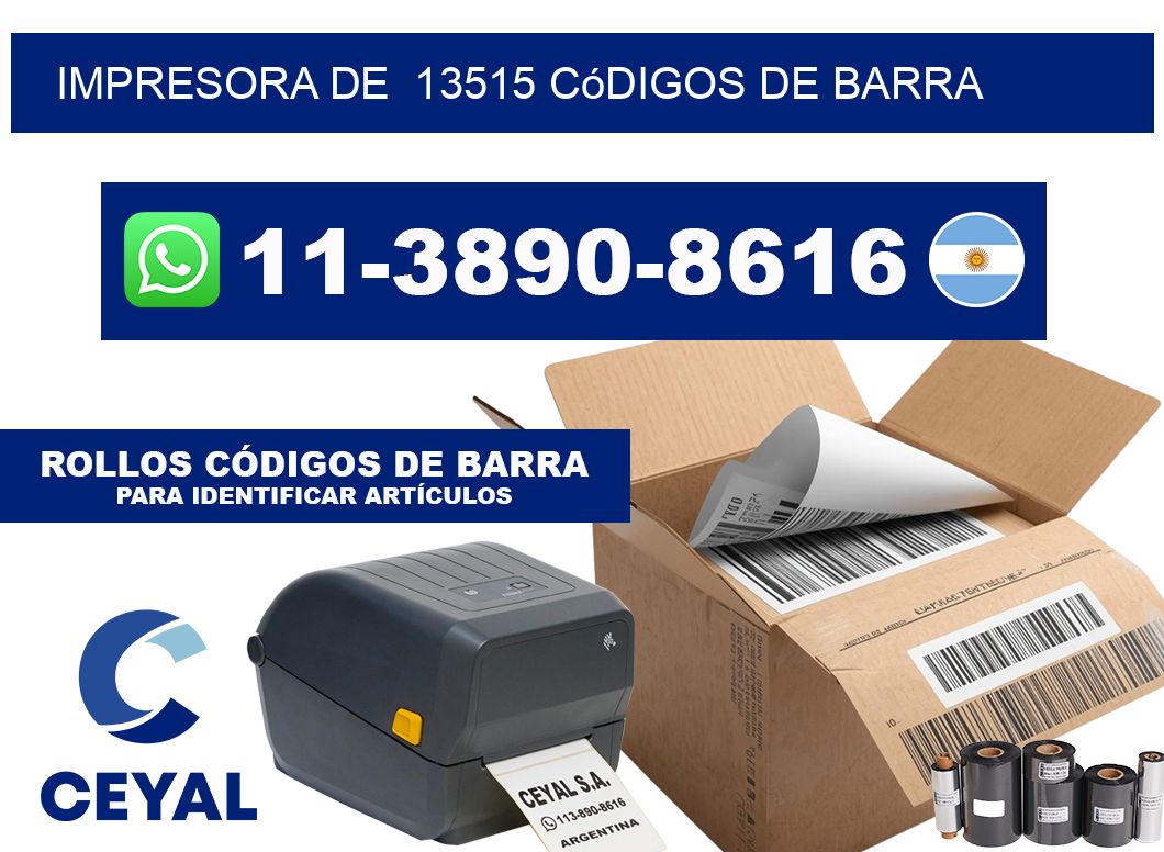 impresora de  13515 códigos de barra