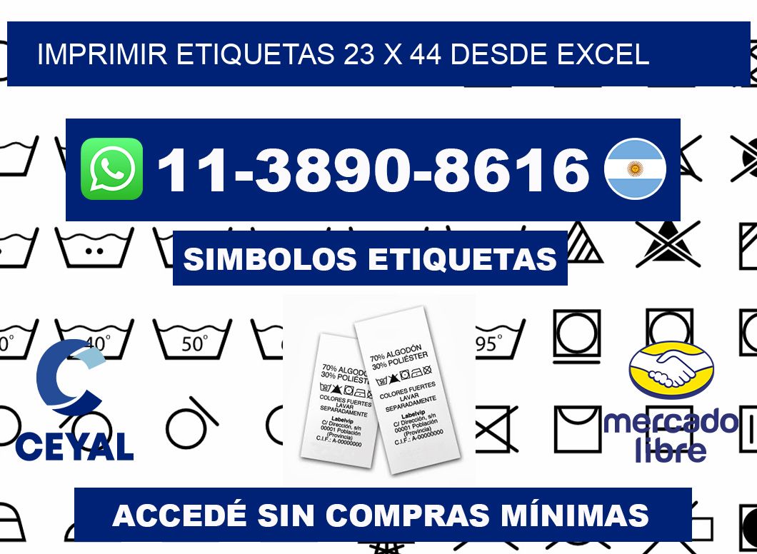 imprimir etiquetas 23 x 44 desde excel