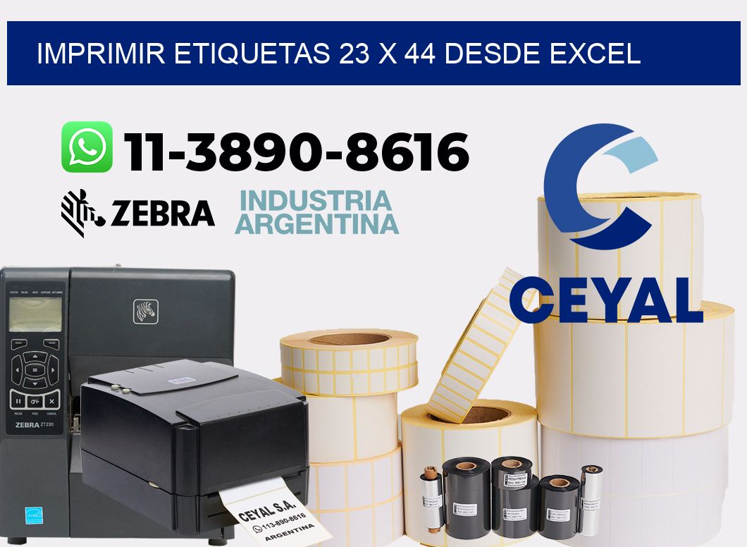 imprimir etiquetas 23 x 44 desde excel