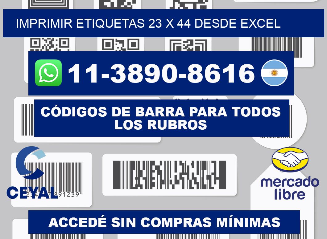 imprimir etiquetas 23 x 44 desde excel