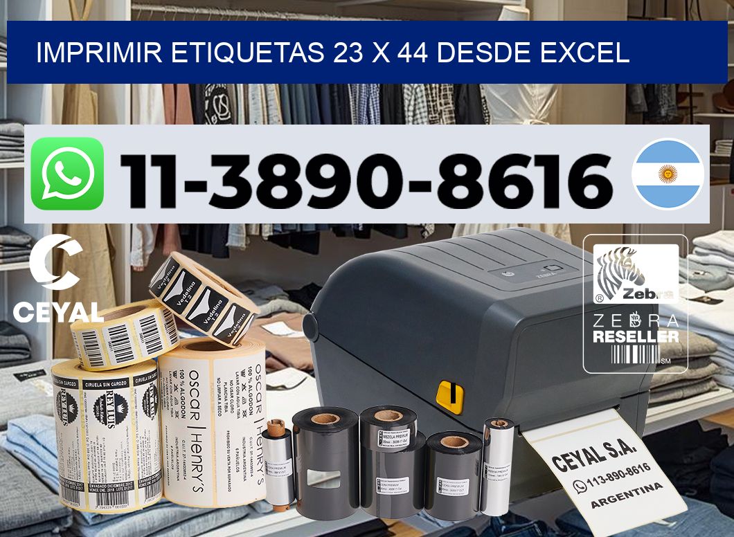 imprimir etiquetas 23 x 44 desde excel