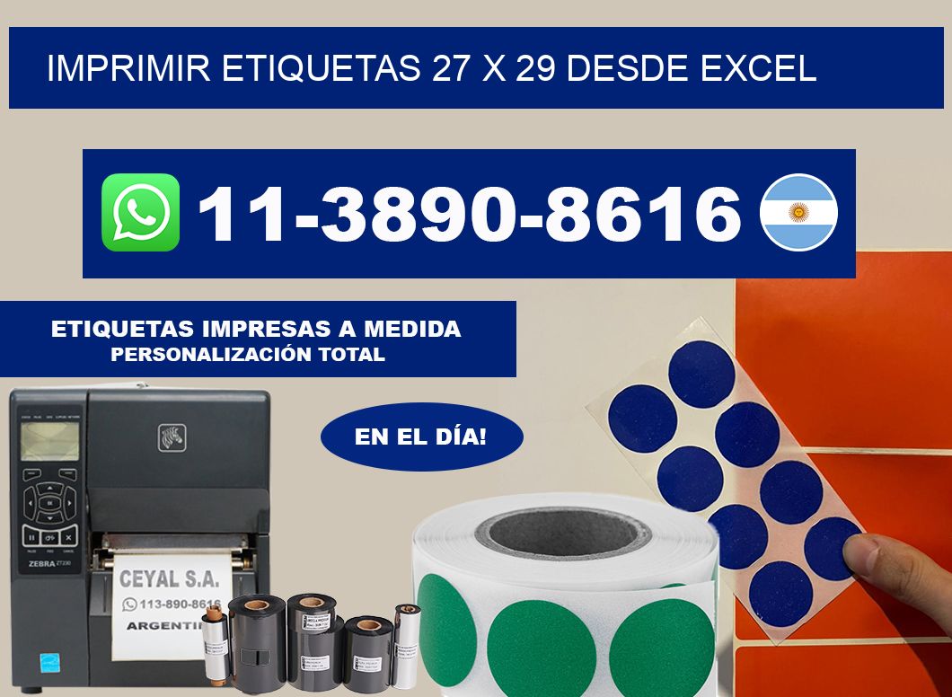 imprimir etiquetas 27 x 29 desde excel