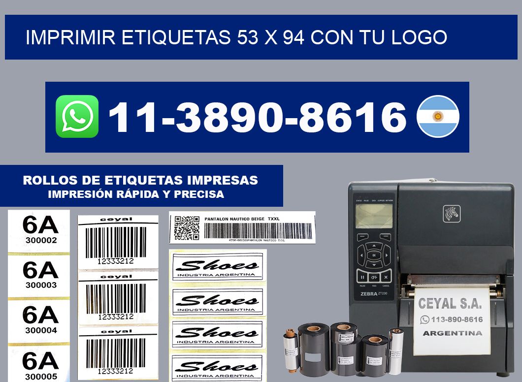 imprimir etiquetas 53 x 94 con tu logo