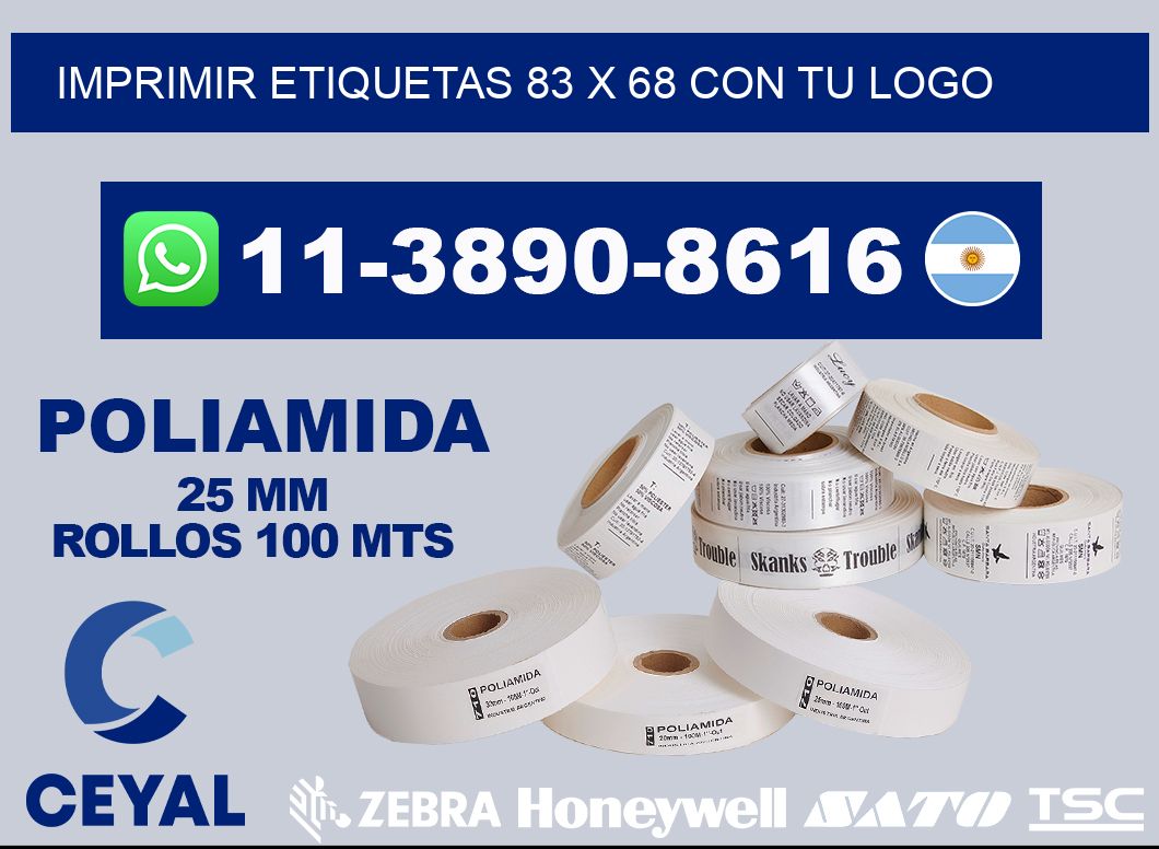 imprimir etiquetas 83 x 68 con tu logo